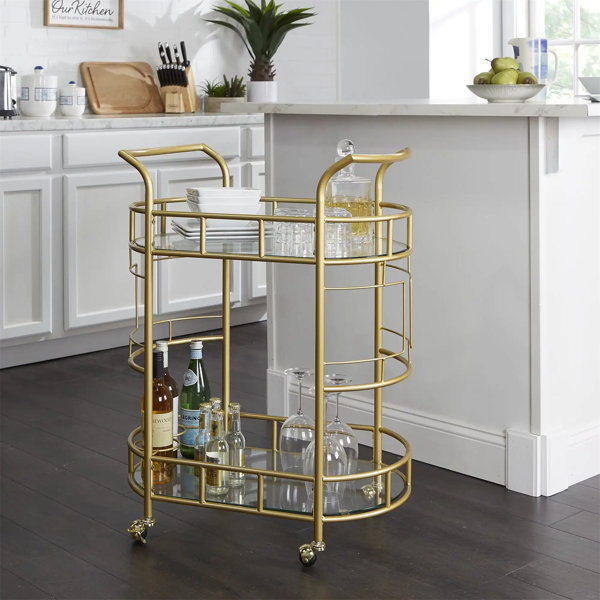 Mercer41 Lonie Metal Bar Cart Wayfair